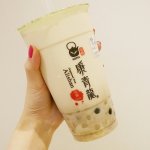 康青龍　台北駅　ダブルタロイモミルクティー　雙芋奶茶
