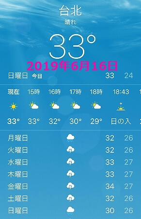 台湾　台北　気温　6月　服装　気候　気温　温度