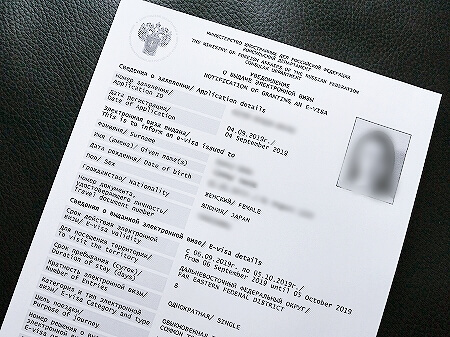 ウラジオストク　電子ビザ　申請方法　E-visa　Eビザ　オンライン申請　ネット申請　取得方法　ロシア　記入例