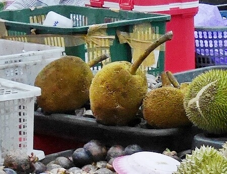 ブルネイ　ガドンナイトマーケット　タラップ　フルーツ　果物