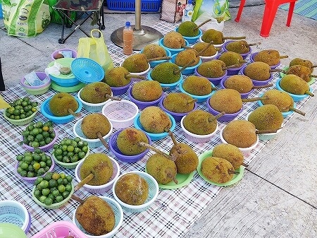 ブルネイ　キアンゲマーケット　Kianggeh Market　市場　観光　旅行記　ブログ　タラップ　フルーツ　果物