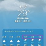 ７月中旬　雨季のセブ島・マクタン島の気候・服装　天気予報　気温　スコール