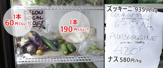ニューカレドニアのヌメアのスーパーMAILAN（マイラン）の野菜と値段
