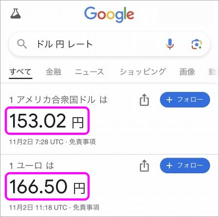 レートがいいおすすめの両替所「外貨両替ドルレンジャー 銀座3丁目店」のドルのレート