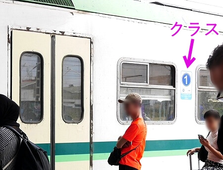 モロッコのカサブランカ空港のONCF鉄道のクラスの表記