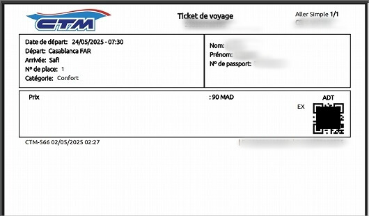 モロッコの長距離バス「CTM」のオンライン予約の方法