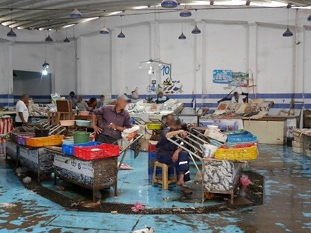 モロッコのサフィの魚市場