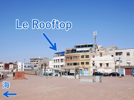 モロッコ、サフィのおすすめ絶景オーシャンビューカフェ「Le Rooftop」の場所
