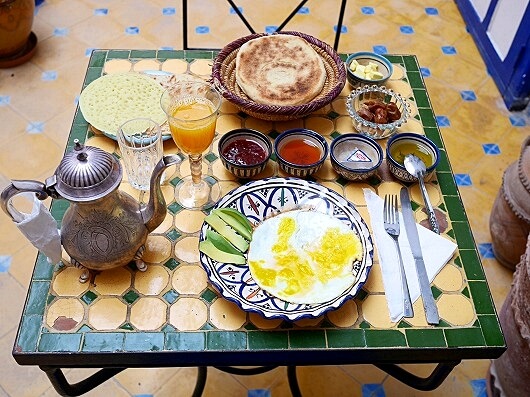 モロッコのサフィのおすすめホテル「リヤド サフィ（Riad Safi - maison historique）」の朝食