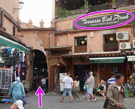 モロッコのマラケシュのフナ広場から「リヤドダールテン」への行き方（Riad Dar Ten）