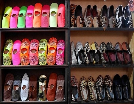 モロッコのマラケシュのおすすめバブーシュ屋さん「Benzarrou Jaafar」のバブーシュ（ベンザロウ・ジャファール）