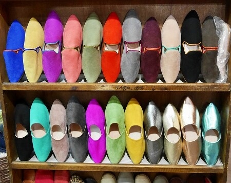 モロッコのマラケシュのおすすめバブーシュ屋さん「Benzarrou Jaafar」のバブーシュ（ベンザロウ・ジャファール）