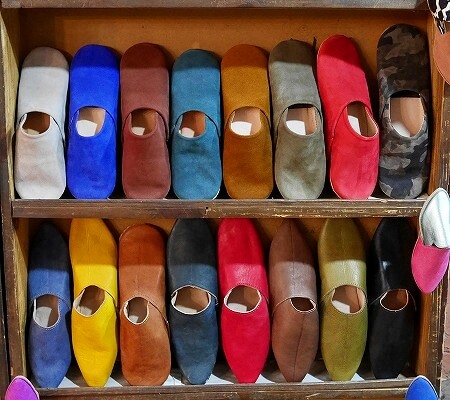 モロッコのマラケシュのおすすめバブーシュ屋さん「Benzarrou Jaafar」のバブーシュ（ベンザロウ・ジャファール）