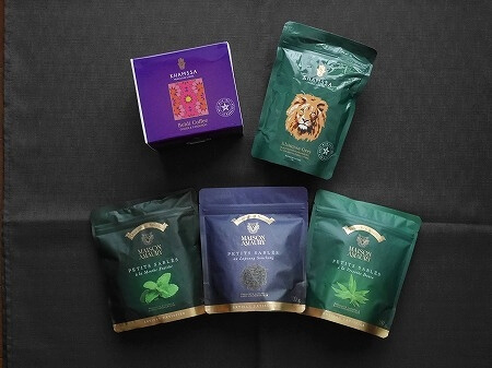 モロッコのマラケシュの「MFF」で買ったお土産、コーヒーと紅茶とクッキー(Marrakech Fine Food)