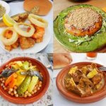 モロッコのマラケシュで食べられるモロッコ料理、シーフードフライ、パスティラ、クスクス、タンジーヤ