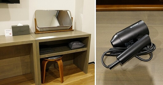 【宿泊記】韓国、大邱のおすすめホテル「Hotel Fox Arthall」のデラックスツインルームの室内、ドライヤー