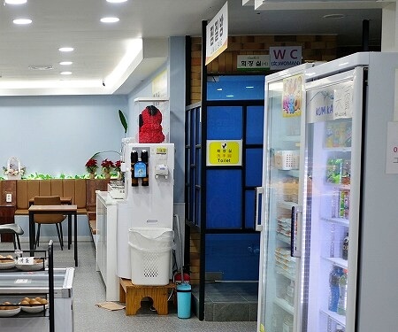 大邱の「グリーンビルサウナ（greenvillサウナ）」の無料のお水（給水機）